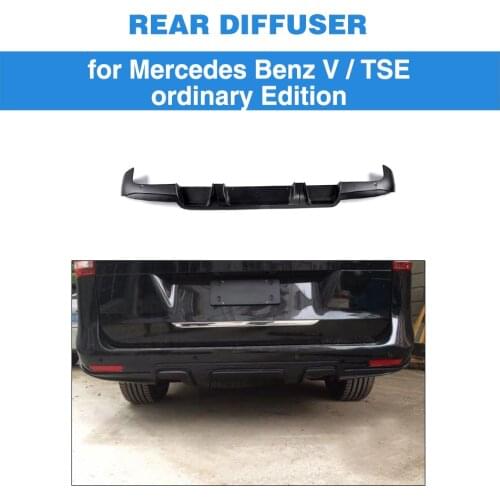 V Class Blck PU Rear Diffuser Lip Spoiler Bumper Guard for Mercedes Benz Vito Ordinary Edition Mini Passenger Van 4 Door 16-18