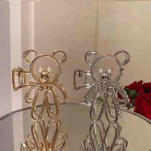 New Women Cute Cartoon Bear Metal Hair Claws Vintage Hair Clips Hairpins Sweet Hair Hold Headband Fashion Hair Accessories