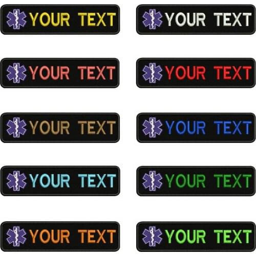 Healthy heart 10X2.5cm Embroidery Custom Name Text Patch Stripes badge Iron On Or Velcro Backing Patches For Clothes Backpack