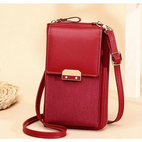 Women Wallet New Style Korean Lock Small Square Bag Trendy Simple Ladies Shoulder Bag PU Long Coin Purse Mobile Phone Bager