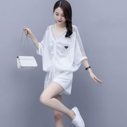 2021 Summer New Womens Suits Casual Fashion Big Size Pullover Short Pants Two Piece Sets Streetwear Women Kawaii Clothes Suits