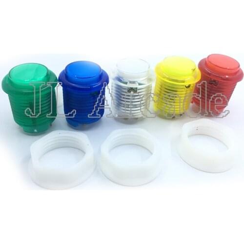 10pcs 5V LED Illuminated Push Button for arcade joystick 24mm full color lighted round push button switch Built-in LED Lamp