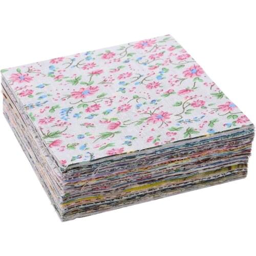 100pcs Square Floral Cotton Fabric DIY Sewing Doll Quilting Patchwork Textile Cloth Bags For DIY Craft Sewing 10x10cm
