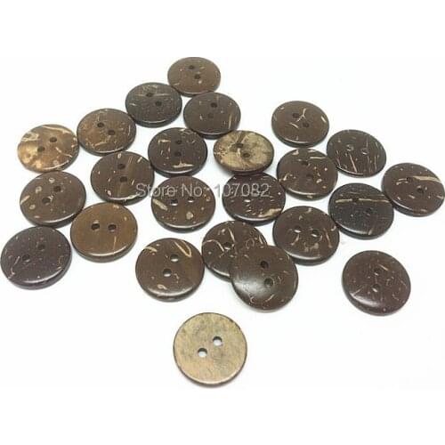 1000pcs/lot 15mm Brown Natural Coconut Shell Buttons Round Sewing 2 Holes Button For Garments or Scrapbooking