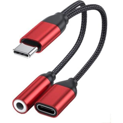 Type C To 3.5mm Charge Audio Adapter 2 In 1 USB C Splitter Headphone AUX Audio Cable for Xiaomi 6 8 Mix 2s Huawei Mate10 P20 Pro