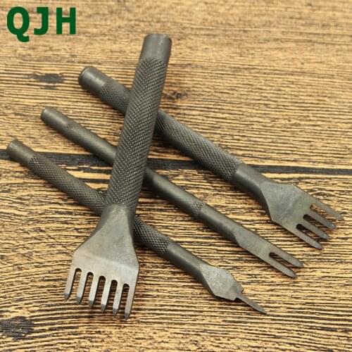 4mm Spacing leather hole punches DIY Hand Perforated Diamond Stitching Punch Tools Hole Cut Leather Punching Tool 1/2/4/6/Hole