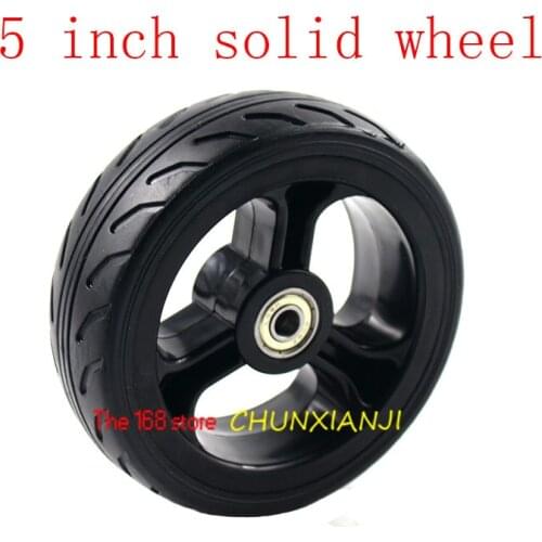 Lightning shipment 5 inch solid wheels 5'' tubeless wheel tyre for electric scooters strollers trolley wheelchairs
