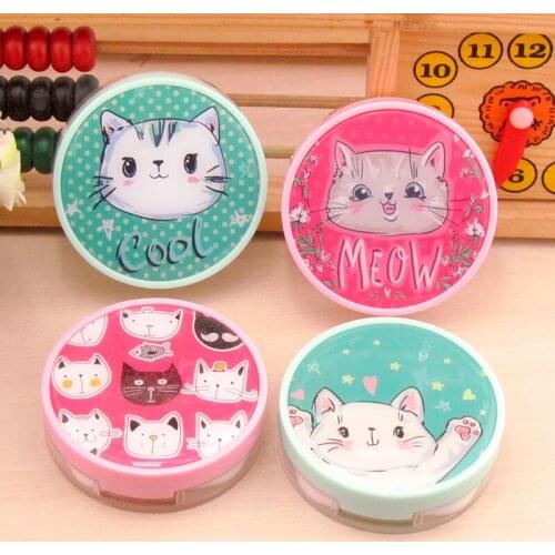 8set/lot New model Cute cat contact lenses box / companion case / Cartoon eyeglasses box / lens care /storage box