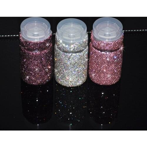 Shiny Lotion Water Make-Up Remover Crystal Diamond Split Bottle Handmade Inlaid Push Resurrection Water Travel Portable Storage