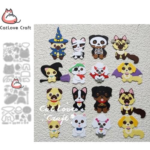 Catlove Dog Animal Halloween Metal Cutting Dies Scrapbooking Stencil Die Cuts Card Making DIY Craft Embossing New Dies For 2021