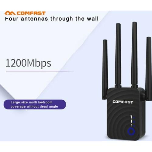 Comfast CF-WR754AC 1200Mbps Wireless Wifi Extender Repeater/Router/AP Dual Band 2.4&5.8Ghz 4 Antenna long Range Signal Amplifier