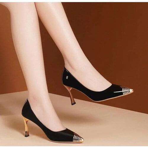 Cresfimix women fashion sexy party night club high heel shoes lady casual pu leather black high heels cool street shoes a2897
