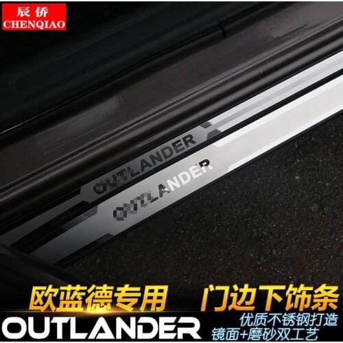 For Mitsubishi Outlander Samurai 2013-2019 High-quality stainless steel door sill strip, decorative strip under the door