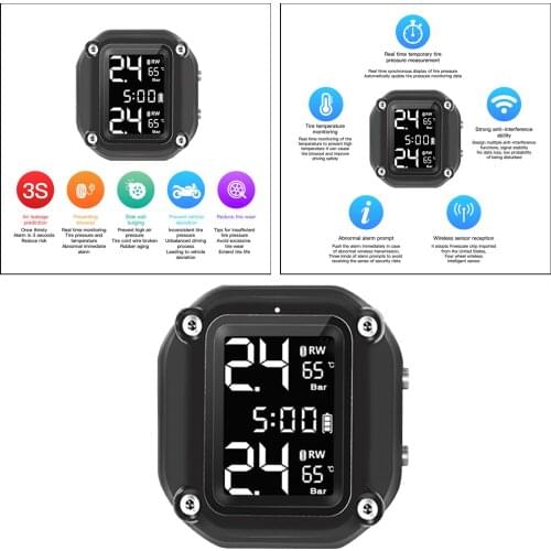 Motorcycle Electronic TPMS Wireless Tire Pressure Monitoring System, High Accuracy, Necessary Alarm System