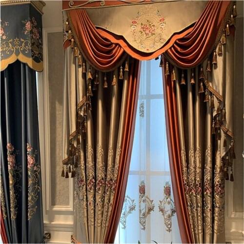 European Style Modern Minimalist Silk Sunscreen Thermal Insulation Light Luxury Curtain Curtains for Living Dining Room Bedroom