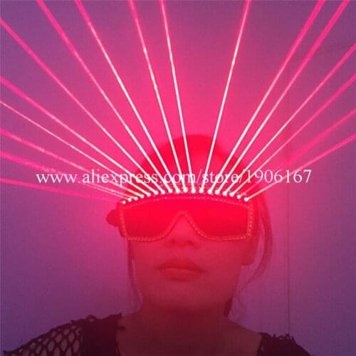 Hot Sale 18 Pcs Lasers Bar DJ Christmas Halloween Red Laser Man Glasses Party Laserman Glasses For Laser Show Free Shipping