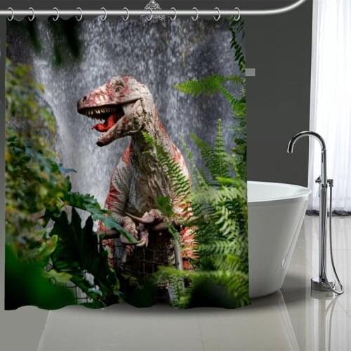 Hot Sale Dinosaurs Custom Pattern Polyester Bath curtain Waterproof Shower Curtains DIY Bath Screen Printed Curtain for Ba