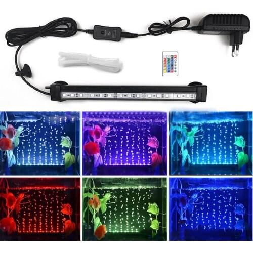 Oxygen pump Aquarium LED light Accessories Air Bubble Aquarium Lamp Underwater Submersible Fish Tank Light Color remote control