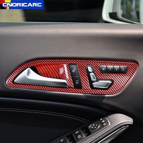 Car Seat Adjustment Switch Button Frame Decoration Trim For Mercedes Benz CLA C117 GLA X156 Inner Door Handle Accessories