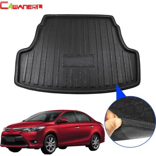 Cawanerl Car Trunk Mat Boot Tray Liner Floor Cargo Mud Carpet Kick Pad For Toyota Yaris Vios Belta Limo Sedan XP150 2014-2018