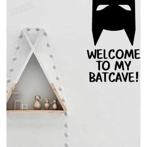 Bat Wall Stickers Welcome To My Batcave Inspired Design Hero Decals Teen Room Art Vinyl Door Sticker Self-adhesive Mural Y217