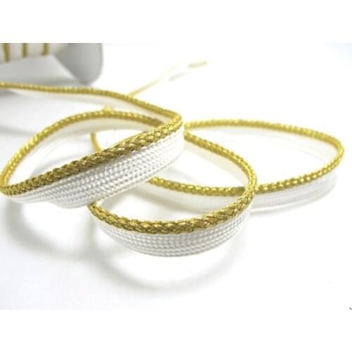 5 Yards 3/8 Inch Metallic Gold Braided Piping Lip Cord Trim|Pillow Cushion Trim|Upholstery Edging Trim Sewing Supplies