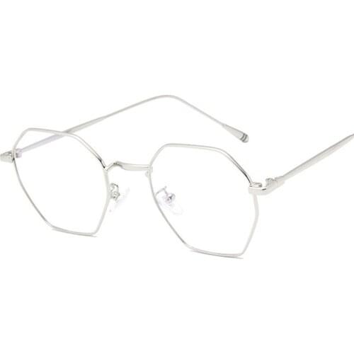 Kinlion Metal Polygon Eyeglasses Frame Women Irregular Vintage Mens Glasses Frame Fashion Designer Prescription Glasses Frame
