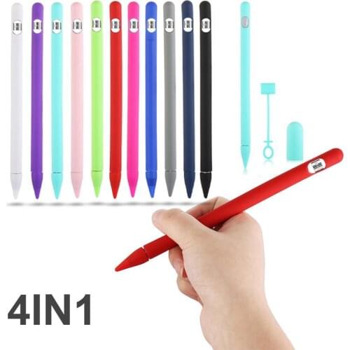 Candy Color Soft Silicone Compatible For Apple Pencil Case Compatible For iPad Tablet Touch Pen Stylus Protective Sleeve Cover