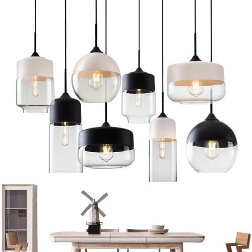 Nordic Minimalist Living Room Bar Glass Pendant Light Post Modern Cafe led Lighting Personality Restaurant Bedroom Pendant lamps