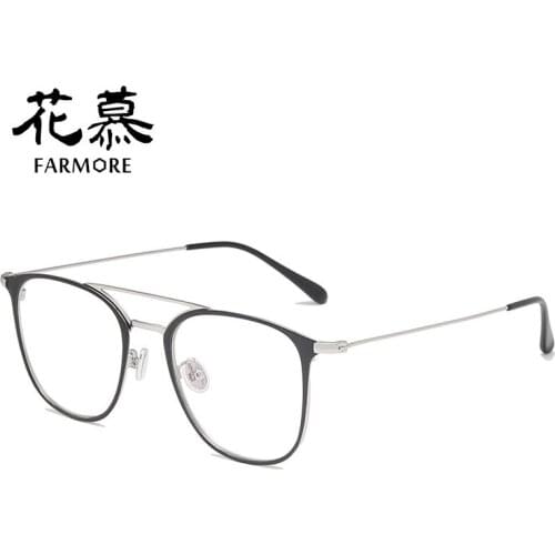 Flat glasses oval double beam can be matched with short-sighted full frame eye frame to show the face of small glasses frame