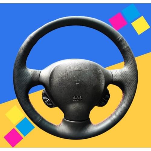 Auto Braid On The Steering Wheel Cover for Hyundai Santa Fe 2001 2002 2003 2004 2005 2006 Interior Accessories DIY Car Covers