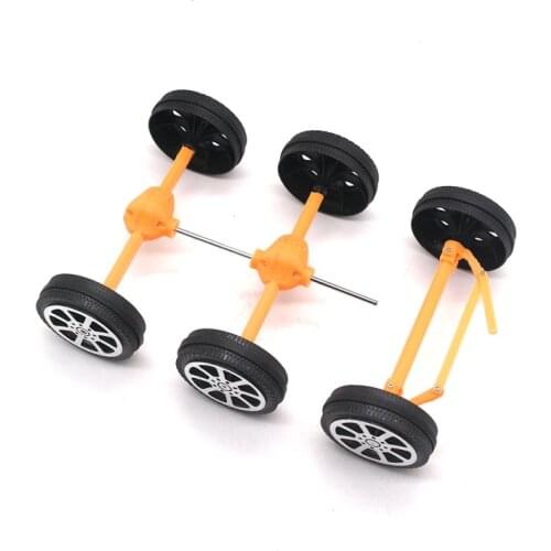 Dashex Front Middle Rear 4WD Bridge Steering Kit With Tires Parts For 1/48 1/32 1/24 RC Car