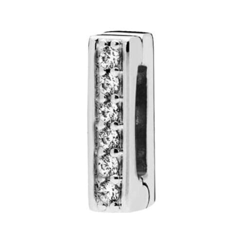Genuine 925 Sterling Silver Charm Reflexions Timeless Sparkle Clip With Crystal Beads Fit Pan Bracelet & Bangle Jewelry