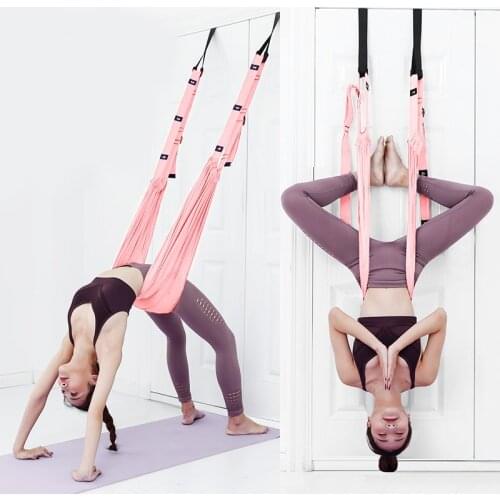 Adjustable Aerial Yoga Strap Hammock Swing Stretching Anti-gravity Inversion Exercises Multilayer Belt Yoga Flexibility Trainer