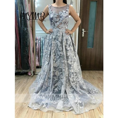 Luxury Couture Lace Applique A Line Women Evening Dress 2021 MYMB Brand Dubai Fashion girls special occasion dresses MY31113