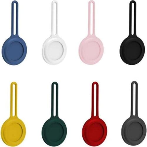 Silicone Protective Cover For Apple Airtags Locator Protective Case Sleeve With Metal Ring Buckle Sports Soft Smart Accessories