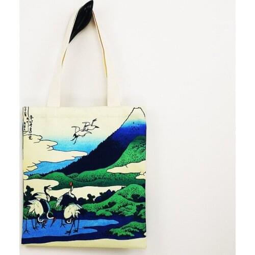 Student tutoring bag book bag document portable junior high school canvas children’s cartoon cute art information handbag