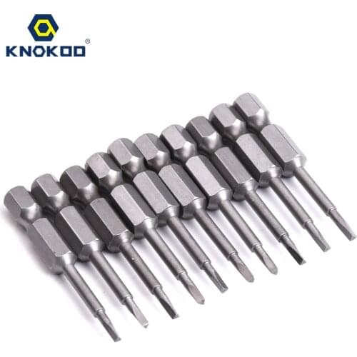 KNOKOO 10pcs/lot S1/4 Screwdriver Drill Bit 50MM Length Screw Driver Bits Hex6.35 Shank Triangle Head Driver Bits