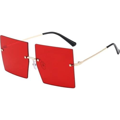 TEENYOUN Fashion Popular Rimless Rectangle Sunglasses Women Men Shades Alloy Glasses UV400