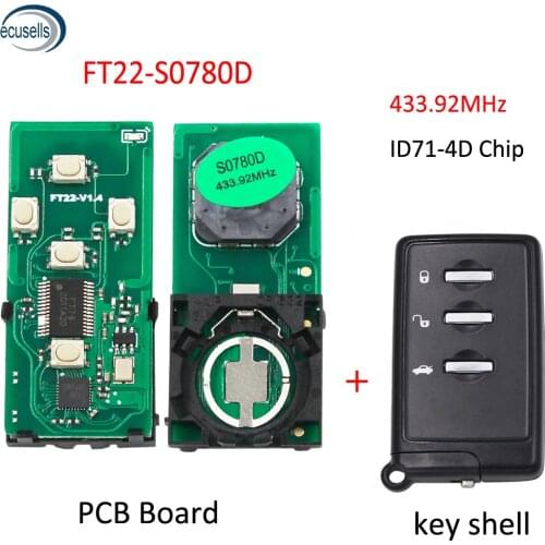 FT22-S0780D 3 Buttons Smart Remote Key ASK433.92MHz ID71 Chip For Subaru Board Number-0780 For Subaru Outback