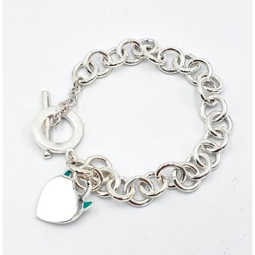 Luxury Brand Bracelet Womens 925 Sterling Silver Personality Devil Horn Heart Pendant Chain High-End Jewelry Gift 1:1