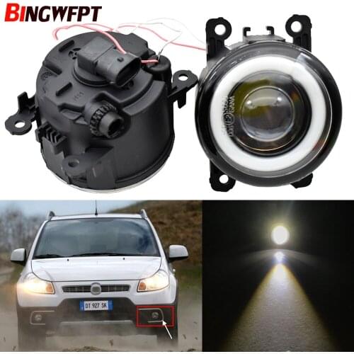 1pair Angel Eyes Car styling front bumper LED fog Lights with Len For Mitsubishi L200 Triton Strada For Fiat Sedici RAM SMD