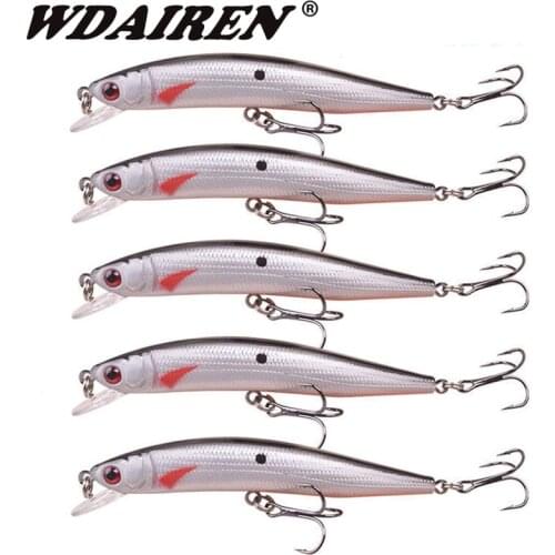1Pcs or 5Pcs Minnow Laser Hard Bait Fishing Lure set with Hook Fish Wobblers Crankbait Artificial Hard bait Pesca Fishing Tackle