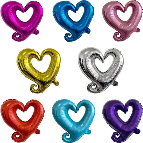 10pc 18inch Hollow Heart Shape Foil Balloons Wedding Decoration Helium Balloon Valentines day gold heart Party Supplies balloon