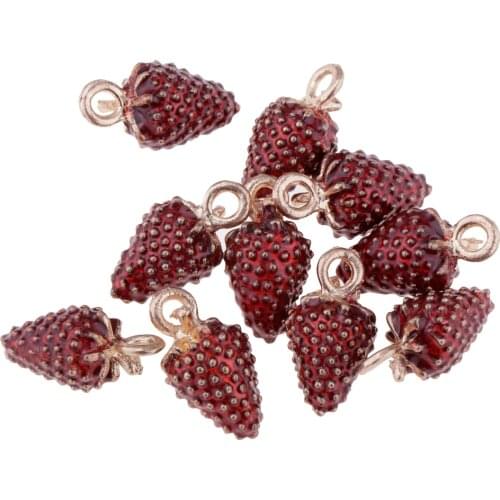 10 Pcs Kawaii Fruit Shape Enamel Charm Pendants DIY Cute Jewelry Finidings