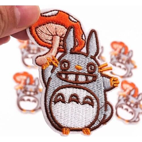 10PCS Totoro Neighbor Patches Cartoon Stickers Clothing Bags Badges Parches Bordados Cloth Patch Iron on Embroidered Accessories