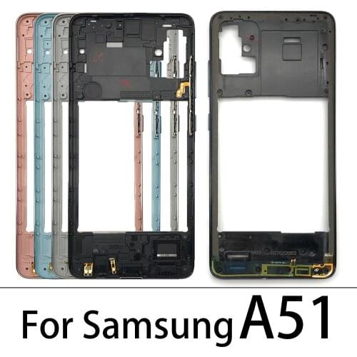 10Pcs Middle Frame Housing Case For Samsung Galaxy A51 A71 A20 A30 A50 Middle Frame Rear Housing Cover Panel Replacement Parts