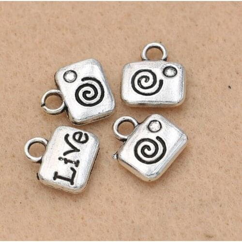 10pcs Tibetan Silver Plated Live Swirl Charms Pendants for Jewelry Making Bracelet Accessories 11x10mm