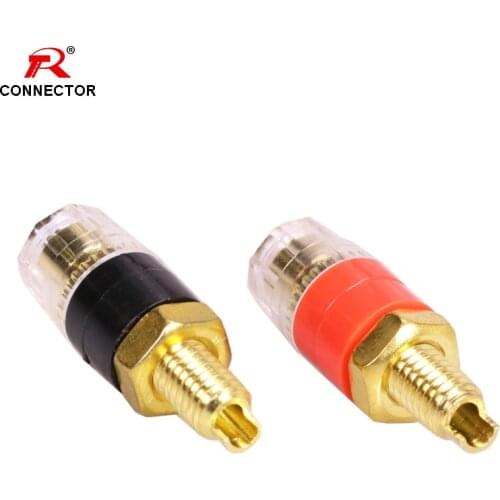 2PCS/1Pair Gold Plated Mini Binding Post Connectors For 4MM Banana Plug, Binding Post HIFI Terminal for Audio Video Amplifier