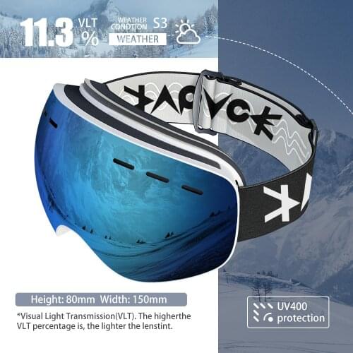 2021 Winter Outdoor Ski Snow Mirror Sports Men Women Goggles UV Mirror Ski Goggles Snowboard Adult Anti-fog Spherical Snowmobile